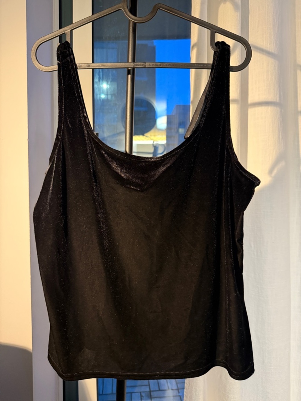 JS collections Black Velvet Tank Top - Women Tops